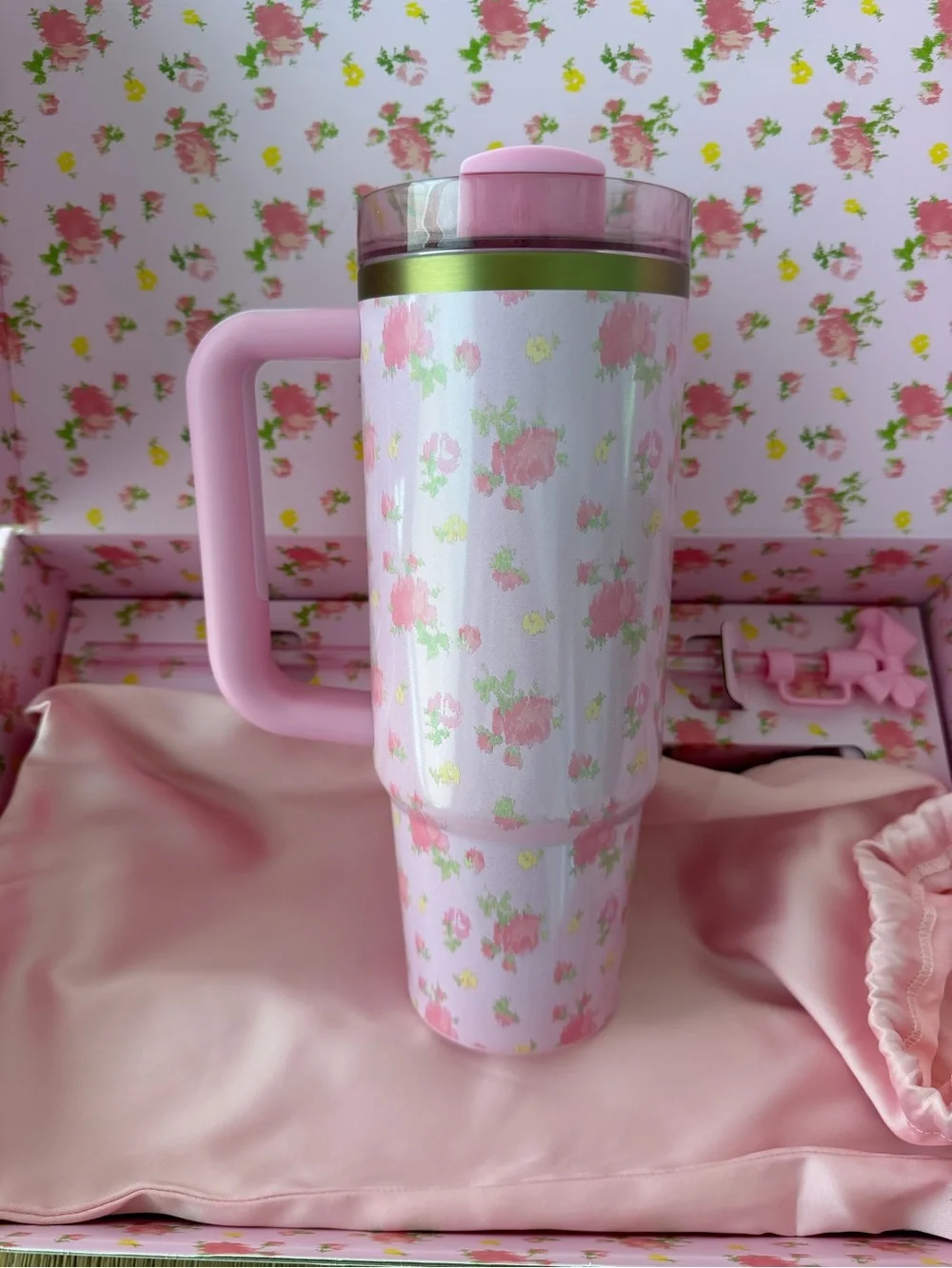 NIB LoveShackFancy x Stanley Ibiza Sunset 30oz Quencher H2.O Tumbler in Gift Box